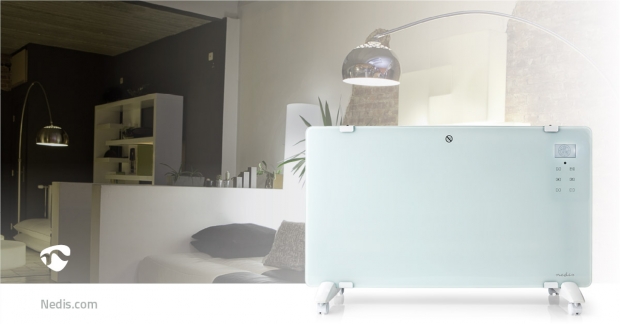 SmartLife Convectorkachel | Wi-Fi | Geschikt voor badkamer | Glazen Paneel | 2000 W | 2 Warmte Standen | LED | 15 - 35 °C | Instelbare thermostaat | Wit