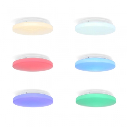 SmartLife Plafondlamp | Wi-Fi | RGB / Warm tot Koel Wit | Rond | Diameter: 260 mm | 1820 lm | 2700 - 6500 K | IP44 | Energieklasse: F | Android™ / IOS