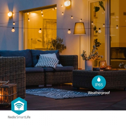 SmartLife Decoratieve LED | Feestverlichting | Wi-Fi | Warm Wit | 10 LED's | 9.00 m | Android™ / IOS | Diameter bulb: 45 mm