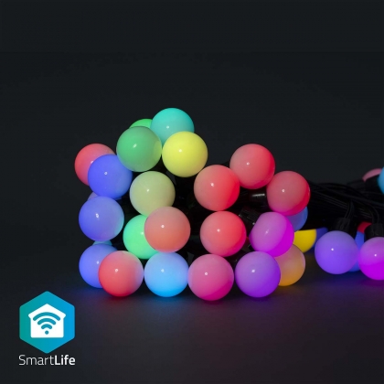 SmartLife Decoratieve Verlichting | Feestverlichting | Wi-Fi | RGB | 48 LED's | 10.8 m | Android™ / IOS | Diameter bulb: 30 mm