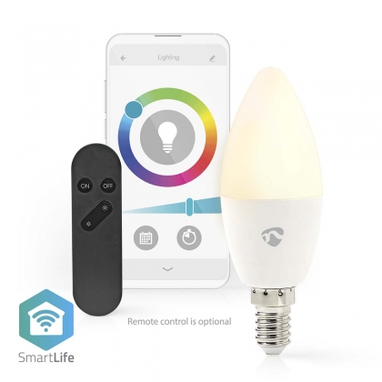 SmartLife Multicolour Lamp | Wi-Fi | E14 | 470 lm | 4.9 W | RGB / Warm tot Koel Wit | 2700 - 6500 K | Android™ / IOS | Kaars | 1 Stuks