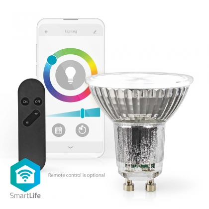 SmartLife LED Spot | Wi-Fi | GU10 | 345 lm | 5 W | RGB / Warm tot Koel Wit | 2700 - 6500 K | Energieklasse: G | Android™ / IOS | PAR16 | 1 Stuks