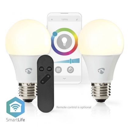 SmartLife Multicolour Lamp | Wi-Fi | E27 | 806 lm | 9 W | RGB / Warm tot Koel Wit | 2700 - 6500 K | Android™ / IOS | Peer | 2 Stuks