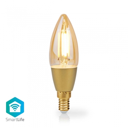 SmartLife LED Filamentlamp | Wi-Fi | E14 | 470 lm | 4.9 W | Warm Wit | 1800 - 3000 K | Glas | Android™ / IOS | Kaars | 1 Stuks