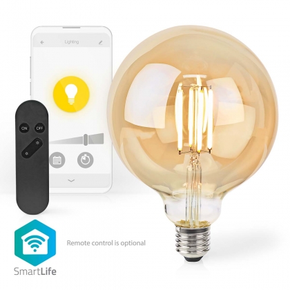 SmartLife LED Filamentlamp | Wi-Fi | E27 | 806 lm | 7 W | Warm Wit | 1800 - 3000 K | Glas | Android™ / IOS | Globe | 1 Stuks