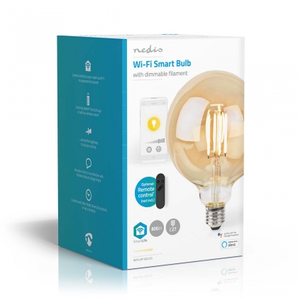 SmartLife LED Filamentlamp | Wi-Fi | E27 | 806 lm | 7 W | Warm Wit | 1800 - 3000 K | Glas | Android™ / IOS | Globe | 1 Stuks