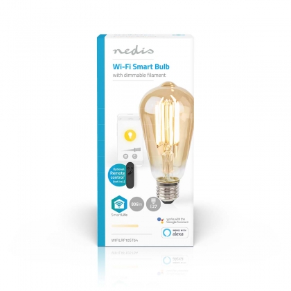 SmartLife LED Filamentlamp | Wi-Fi | E27 | 806 lm | 7 W | Warm Wit | 1800 - 3000 K | Glas | Android™ / IOS | ST64 | 1 Stuks