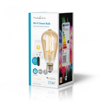 SmartLife LED Filamentlamp | Wi-Fi | E27 | 806 lm | 7 W | Warm Wit | 1800 - 3000 K | Glas | Android™ / IOS | ST64 | 1 Stuks