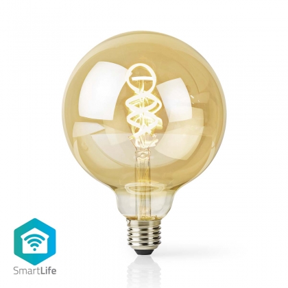 SmartLife LED Filamentlamp | Wi-Fi | E27 | 360 lm | 4.9 W | Warm tot Koel Wit | 1800 - 6500 K | Glas | Android™ / IOS | Globe | 1 Stuks