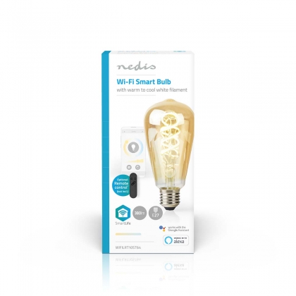 SmartLife LED Filamentlamp | Wi-Fi | E27 | 360 lm | 4.9 W | Warm tot Koel Wit | 1800 - 6500 K | Glas | Android™ / IOS | ST64 | 1 Stuks