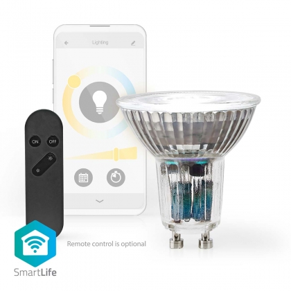 SmartLife LED Spot | Wi-Fi | GU10 | 345 lm | 5 W | Warm tot Koel Wit | 2700 - 6500 K | Energieklasse: G | Android™ / IOS | PAR16 | 1 Stuks