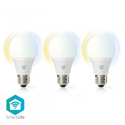 SmartLife LED Bulb | Wi-Fi | E27 | 806 lm | 9 W | Warm tot Koel Wit | 2700 - 6500 K | Android™ / IOS | Peer | 3 Stuks