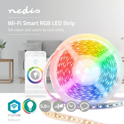 WiFi Slimme ledstrip | Full Colour En Warm- Tot Koudwit | 5 m