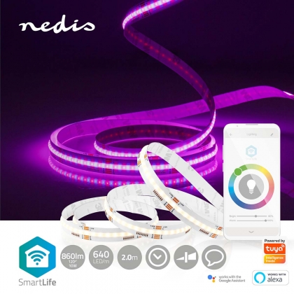 SmartLife LED Strip | Wi-Fi | RGB / Warm tot Koel Wit | COB | 2.00 m | IP20 | 2700 - 6500 K | 860 lm | Android™ / IOS