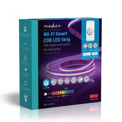 SmartLife LED Strip | Wi-Fi | RGB / Warm tot Koel Wit | COB | 2.00 m | IP20 | 2700 - 6500 K | 860 lm | Android™ / IOS