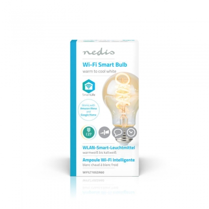 SmartLife LED Filamentlamp | Wi-Fi | E27 | 350 lm | 5.5 W | Koel Wit / Warm Wit | 1800 - 6500 K | Glas | Android™ / IOS | A60 | 1 Stuks