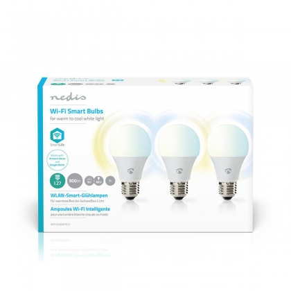 Wi-Fi smart LED-lampen | Warm- tot Koud-Wit | E27 | 3-Pack