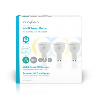 Wi-Fi smart LED-lampen | Warm- tot Koud-Wit | GU10 | 3-Pack