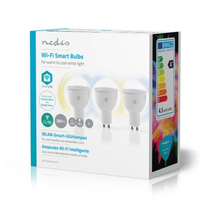 Wi-Fi smart LED-lampen | Warm- tot Koud-Wit | GU10 | 3-Pack