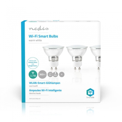 Wi-Fi Smart LED-Lamp | Warm Wit | GU10 | 3-Pack