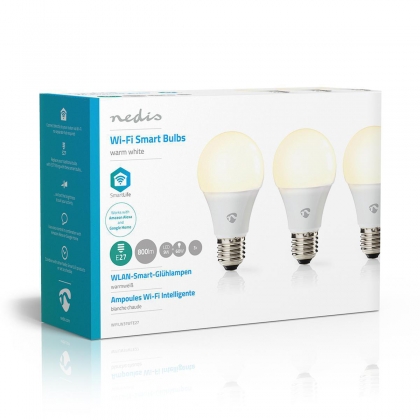 Wi-Fi Smart LED-Lamp | Warm Wit | E27 | 3-Pack