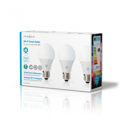 3 Stuks SmartLife LED Bulb | Wi-Fi | E27 | 9 W | Warm Wit / Koel Wit | 2700 - 6500 K | Energieklasse: A+ | Android™ & iOS | A60
