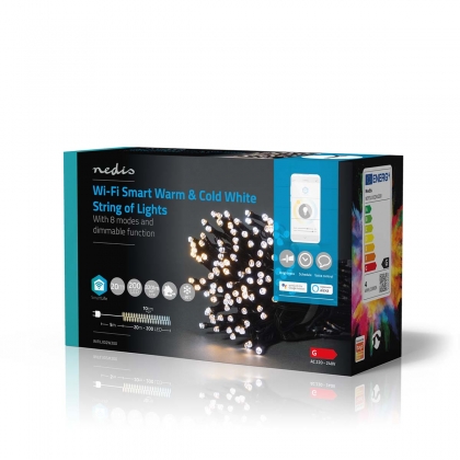 SmartLife-kerstverlichting | Koord | Wi-Fi | Warm tot Koel Wit | 200 LED's | 20.0 m | Android™ / IOS