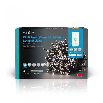 SmartLife-kerstverlichting | Koord | Wi-Fi | Warm tot Koel Wit | 400 LED's | 20.0 m | Android™ / IOS