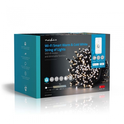 SmartLife-kerstverlichting | Koord | Wi-Fi | Warm tot Koel Wit | 400 LED's | 20.0 m | Android™ / IOS