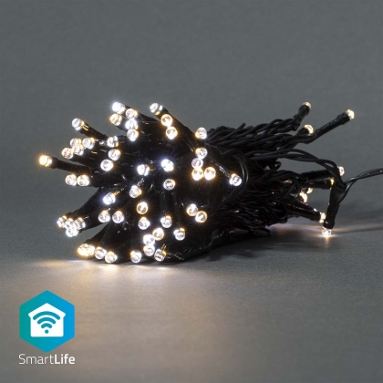 SmartLife-kerstverlichting | Koord | Wi-Fi | Warm tot Koel Wit | 50 LED's | 5.00 m | Android™ / IOS