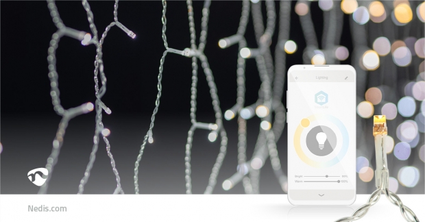 SmartLife-kerstverlichting | Ijskegel | Wi-Fi | Warm tot Koel Wit | 240 LED's | 5.00 m | Android™ / IOS