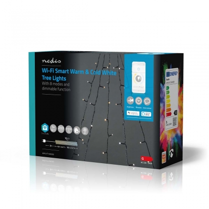 SmartLife-kerstverlichting | Boom | Wi-Fi | Warm tot Koel Wit | 200 LED's | 20.0 m | 5 x 4 m | Android™ / IOS