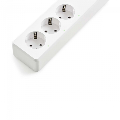 Wi-Fi Smart Stekkerdoos | 3x Schuko Type F | 4x USB | 16 A