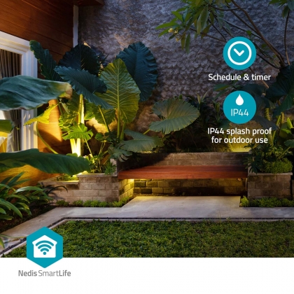SmartLife Slimme Stekker | Wi-Fi | IP44 | 3680 W | Randaarde stekker / Type F (CEE 7/7) | -5 - 40 °C | Android™ / IOS | Zwart | 1 Stuks