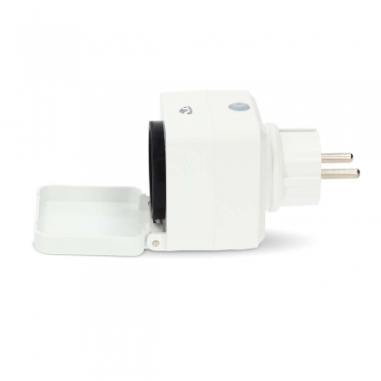 SmartLife Slimme Stekker | Wi-Fi | IP44 | 3680 W | Randaarde stekker | -25 - 55 °C | Android™ / IOS | Grijs / Wit | 1 Stuks