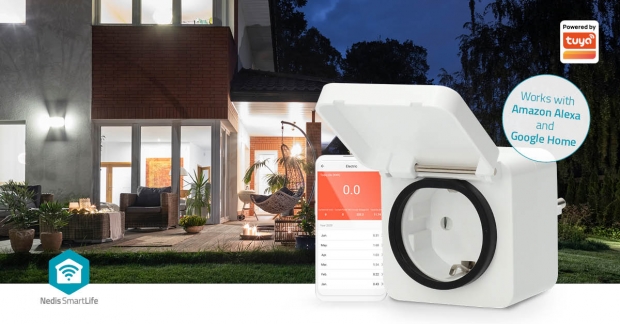 SmartLife Slimme Stekker | Wi-Fi | IP44 | 3680 W | Randaarde stekker | -25 - 55 °C | Android™ / IOS | Grijs / Wit | 1 Stuks