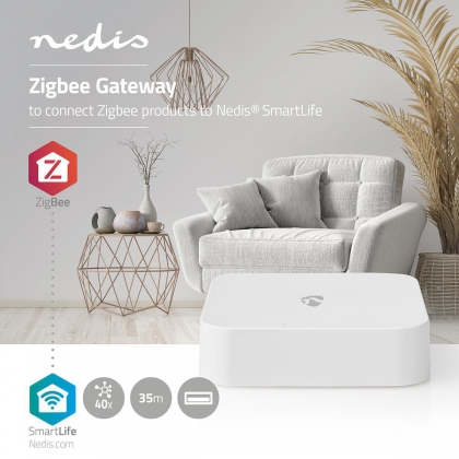 SmartLife Gateway | Zigbee 3.0 | 40 Apparaten | USB Gevoed | Android™ / IOS | Wit