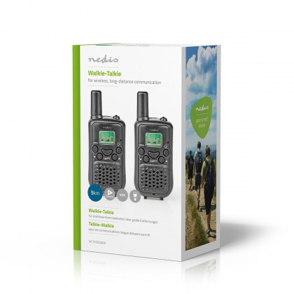 Walkie talkie Set | 2 Handsets | Tot 5 km | Frequentiekanalen: 8 | PTT / VOX | tot 2,5 uur | Zwart