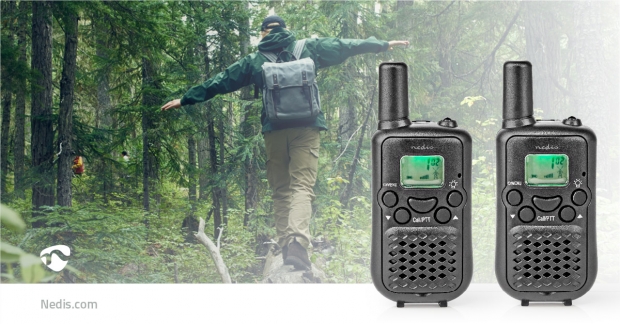 Walkie talkie Set | 2 Handsets | Tot 5 km | Frequentiekanalen: 8 | PTT / VOX | tot 2,5 uur | Zwart