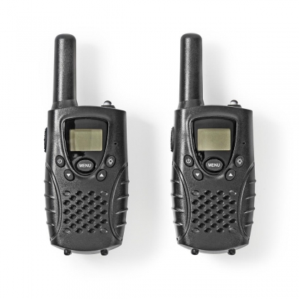 Walkie talkie Set | 2 Handsets | Tot 8 km | Frequentiekanalen: 8 | PTT / VOX | tot 2,5 uur | Koptelefoonoutput | Zwart