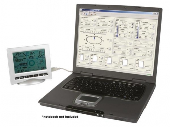WEERSTATION MET ZENDER OP ZONNE-ENERGIE EN PC-INTERFACE