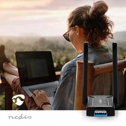 Netwerk-Dongel | Wi-Fi | AC1200 | 2.4/5 GHz (Dual Band) | USB3.0 | Wi-Fi-snelheid totaal: 1200 Mbps | Windows 10 / Windows 11 / Windows 8