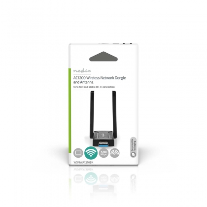 Netwerk-Dongel | Wi-Fi | AC1200 | 2.4/5 GHz (Dual Band) | USB3.0 | Wi-Fi-snelheid totaal: 1200 Mbps | Windows 10 / Windows 11 / Windows 8