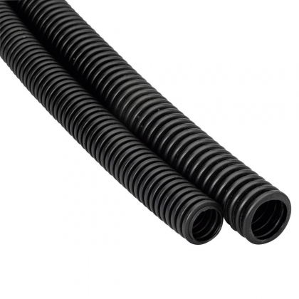Zwarte flexibele PVC buis 5/8" 16mm geribd