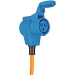 CEE Adapterkabel Camping 1,5 m kabel in oranje (CEE-stekker en hoekkoppeling incl. combinatiecontactdoos, 230V/16A, voor permanent buitengebruik)