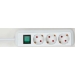 Eco-Line 3-voudige stekkerdoos (Stekkerblok met hogere contactbescherming, Schakelaar, 1,50 m Kabel) Wit TYPE F