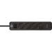 1153240106 Ecolor 4-voudige stekkerdoos met USB-oplaadaansluiting (stopcontact met 2x USB C, schakelaar en 1,5 m kabel) zwart