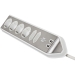 Estilo 6-voudige hoek-stopcontactstrip met hoogwaardig RVS-oppervlak voor keuken en kantoor (bureaucontactdoos met 4x veiligheidscontactdozen, 2x Euro-stopcontacten, incl. USB-oplaadfunctie) zilver/wit TYPE F