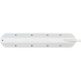 Estilo 6-voudige hoek-stopcontactstrip met hoogwaardig RVS-oppervlak voor keuken en kantoor (bureaucontactdoos met 4x veiligheidscontactdozen, 2x Euro-stopcontacten, incl. USB-oplaadfunctie) zilver/wit TYPE F