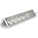 Estilo 6-voudige hoek-stopcontactstrip met hoogwaardig RVS-oppervlak voor keuken en kantoor (bureaucontactdoos met 4x veiligheidscontactdozen, 2x Euro-stopcontacten, incl. USB-oplaadfunctie) zilver/wit TYPE F